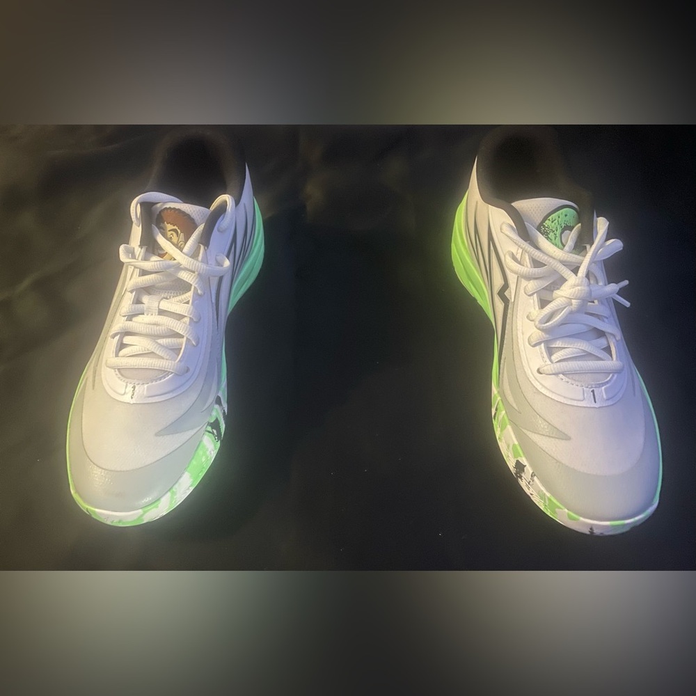 Kids' Stylish Green and White Sneakers
